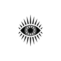 Eye Tattoo Style Design, Vision icon, Simple and Minimal Eye Art, Vector