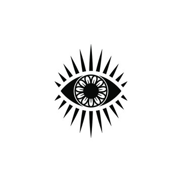 Eye Tattoo Style Design, Vision icon, Simple and Minimal Eye Art, Vector