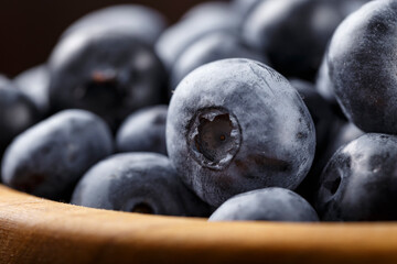 ripe blueberries close-up
