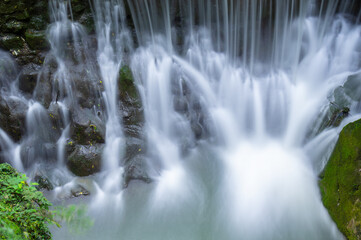 Fototapeta na wymiar Summer scenery of the Three Gorges Waterfall in Yichang, Hubei, China