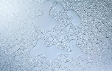 water drops on blue background