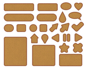 Vector game banners. Leather labels collection.