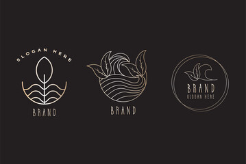 botanical line logo template