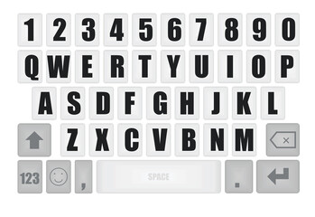 White phone keyboard. vector illustration