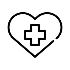 Obraz premium heart love symbol with cross line style icon