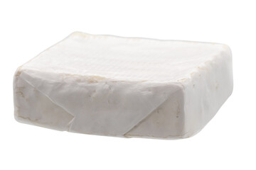 Camembert or brie cheese isolated on white background.