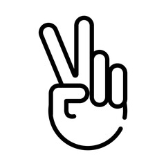 hand peace and love sign line style icon