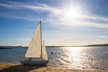 Backlit sailboat