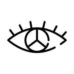 eye with peace and love symbol line style icon