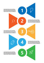 Vector infographic table with five steps