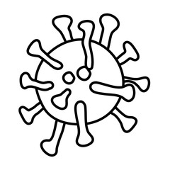 corona virus particle line style icon
