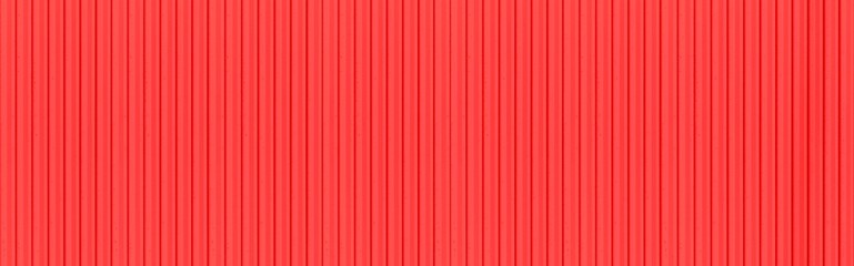 Panorama of Red Corrugated metal background and texture surface or galvanize steel