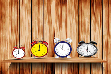 Alarm Clock on old wood background