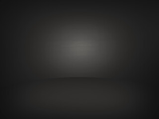 A product presentation backdrop of en empty solid color room with a round oval floor - black