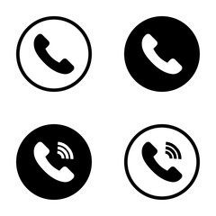 Phone call icons. Phone call buttons. Telephone vector icons, isolated. Vector illustration