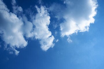 A blue sky white clouds on nature summer weather background