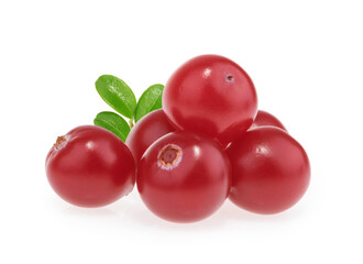 Cranberries isolated on white background