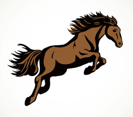 Fototapeta na wymiar Galloping horse. Vector drawing icon
