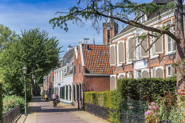 Fototapeta na wymiar Historic street with old houses in Loenen aan de Vecht, Netherlands