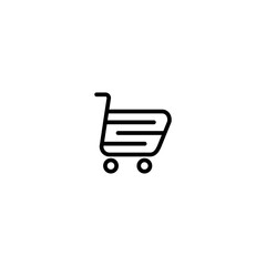 line trolley icon. market basket vector