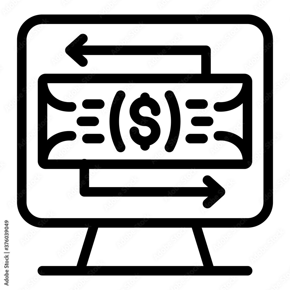 Poster exchange dollar icon. outline exchange dollar vector icon for web design isolated on white backgroun