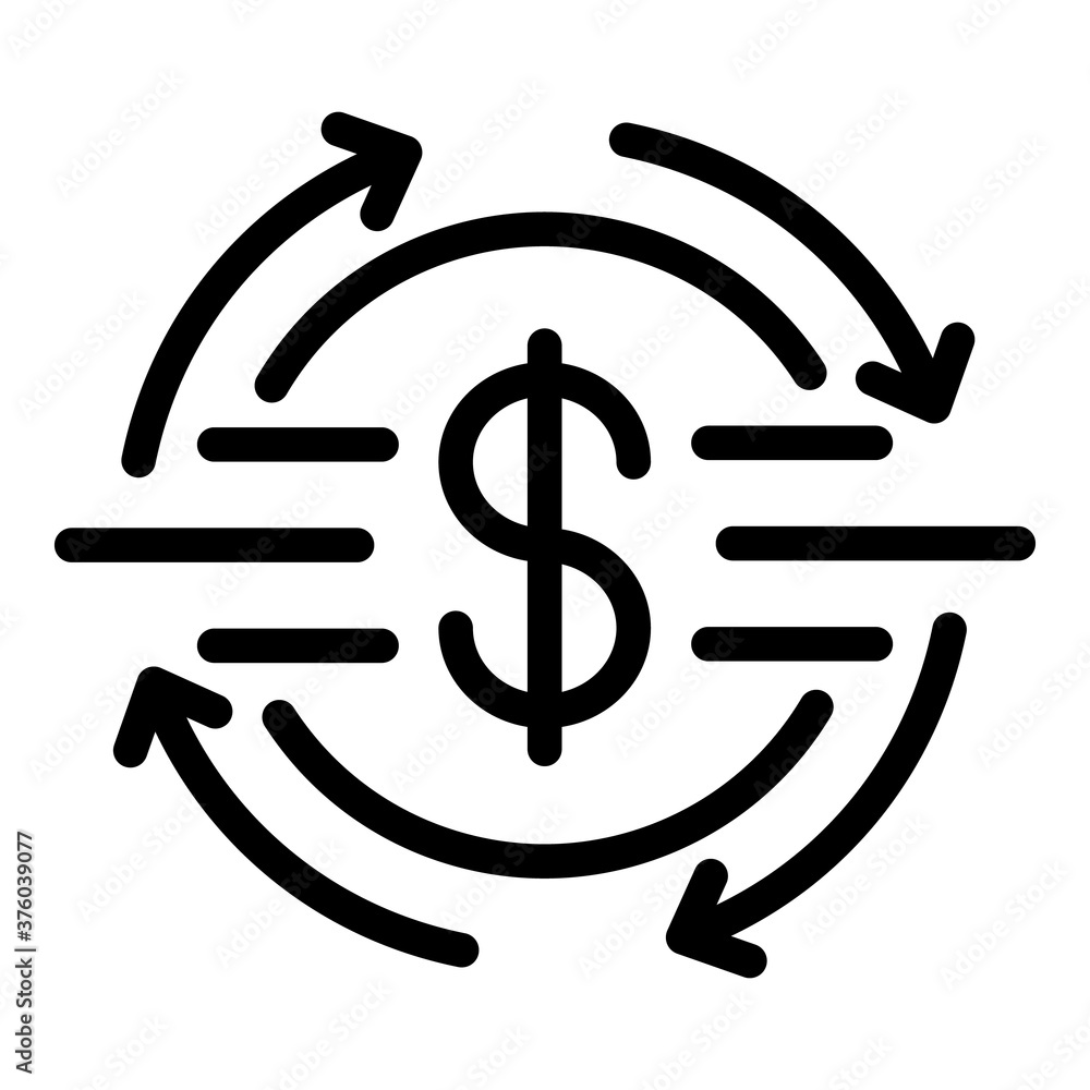 Poster dollar currency icon. outline dollar currency vector icon for web design isolated on white backgroun