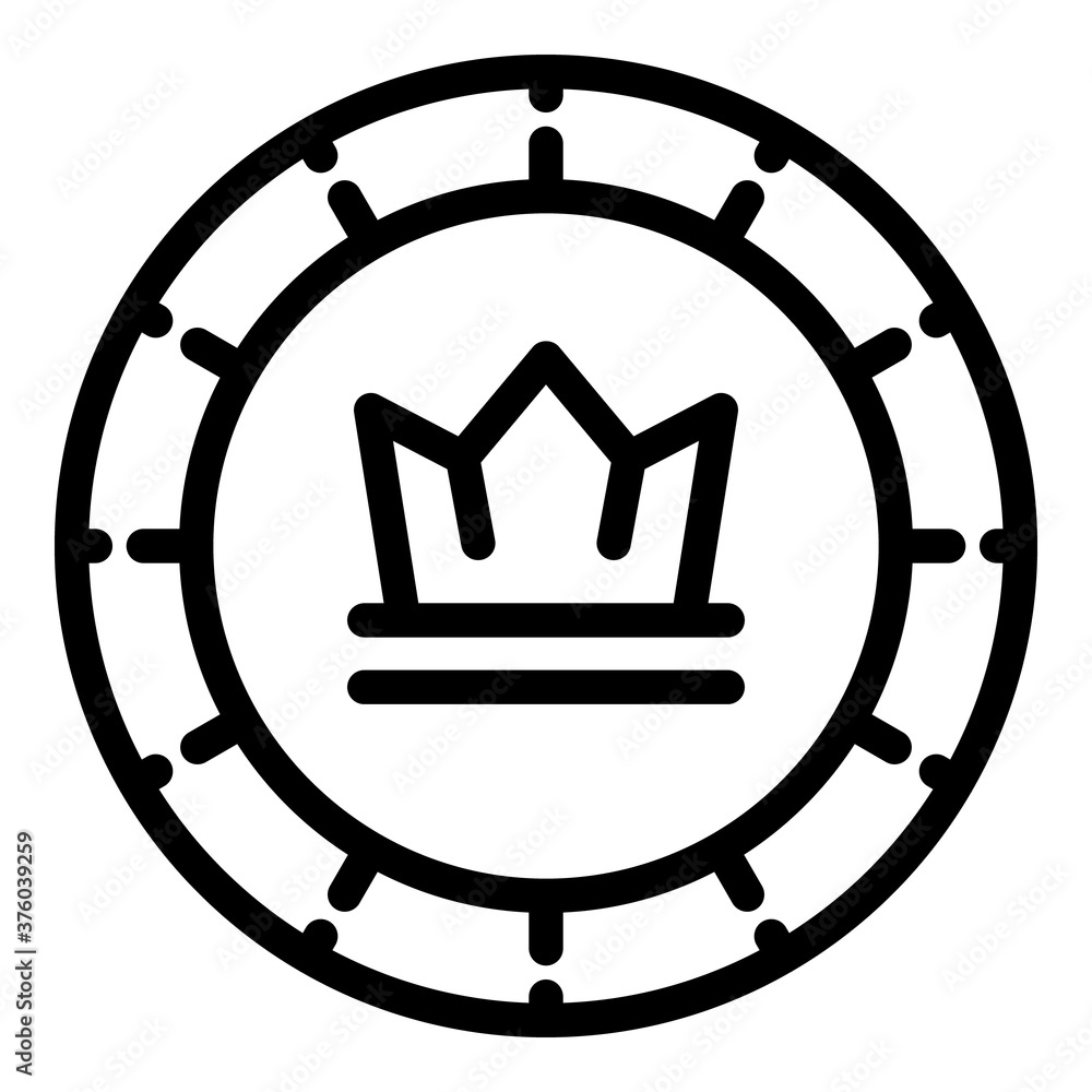Poster crown token icon. outline crown token vector icon for web design isolated on white background