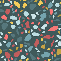 Terrazzo seamless pattern. Pastel colors. Marble. Abstract background.