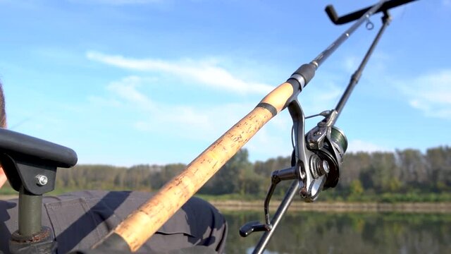 Fishing rod on a rod pod
