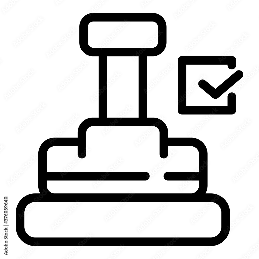 Poster done stamp con. outline done stamp vector icon for web design isolated on white background