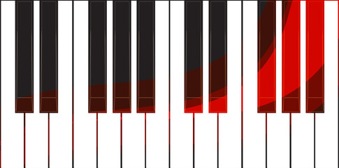 Vector abstract black and white piano keyboard background. EPS 10