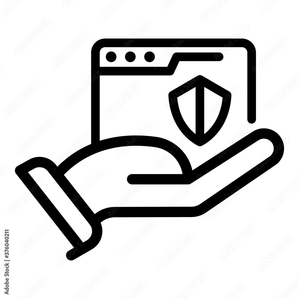 Poster security browser icon. outline security browser vector icon for web design isolated on white backgro