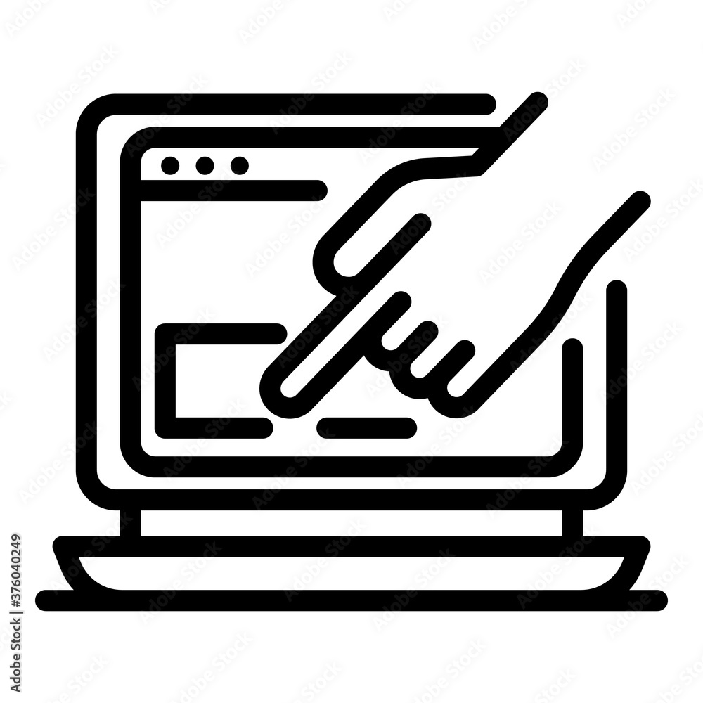 Poster click on browser icon. outline click on browser vector icon for web design isolated on white backgro