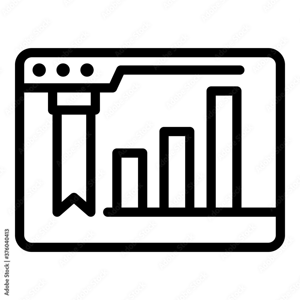 Poster website analytic icon. outline website analytic vector icon for web design isolated on white backgro