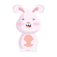 cute easter little rabbit character
