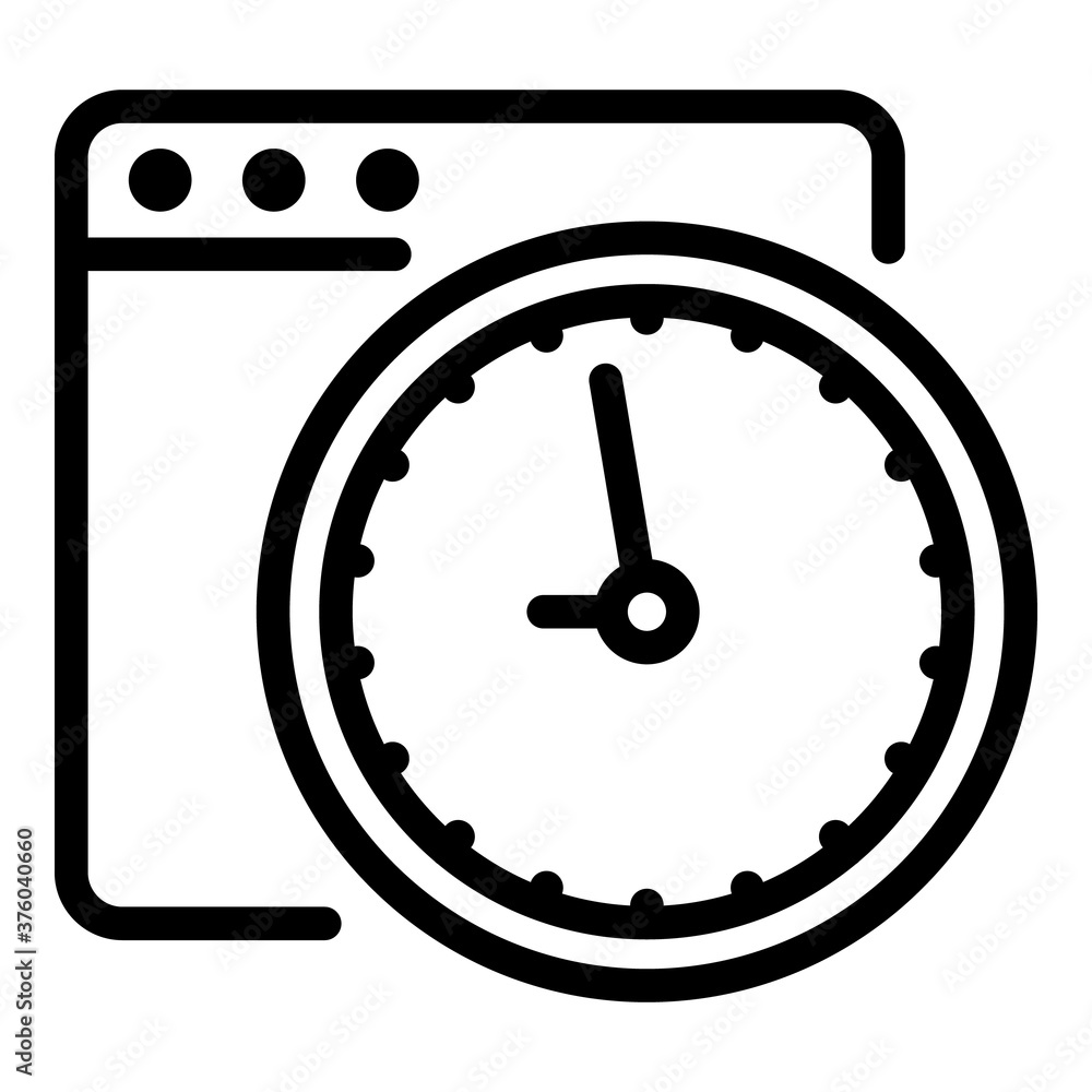 Poster time browser icon. outline time browser vector icon for web design isolated on white background