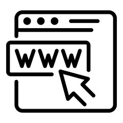 Fototapeta premium Browser window icon. Outline browser window vector icon for web design isolated on white background