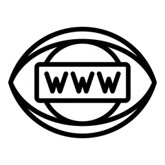 Eye browser icon. Outline eye browser vector icon for web design isolated on white background