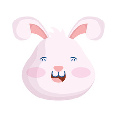 cute easter little rabbit head character