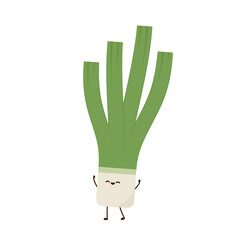 Spring onions character. Spring onions vector. Spring onions on white background.