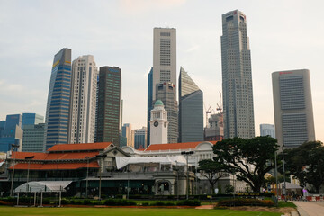 Skyscrapers of Central Business District of Singapore.