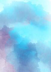 Blue violet hand painted watercolor background