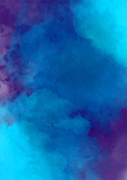 Blue Violet Hand Painted Watercolor Background