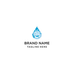 Letter C Water Abstract logo template design in Vector illustration 