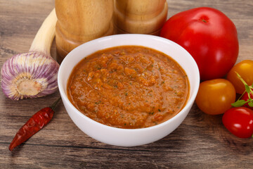 Famous Spanish gazpacho tomato soup
