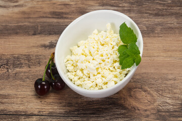 Fresh tasty curd in the bowl