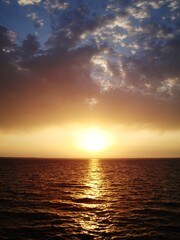 
Sunset on the Volga in the Kuibyshev reservoir