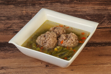 Soup with vegetables and meat balls