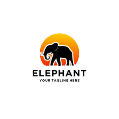 Elephant gradient  Logo Vector,Animal logo or icon