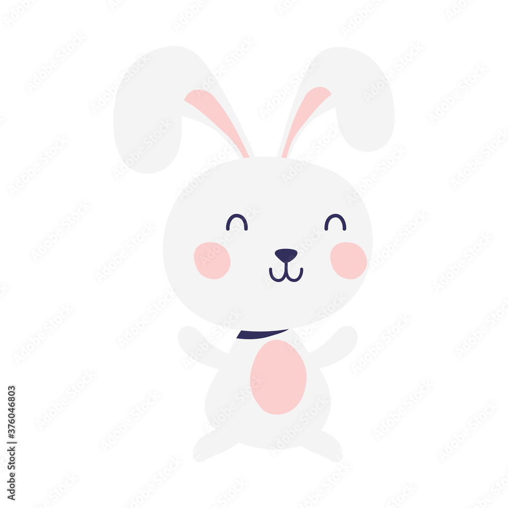 Sticker cute easter little rabbit character